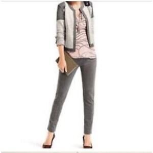 CAbi Newport 814 Stretch Slim Leg Ponte Pants Stone Gray 4